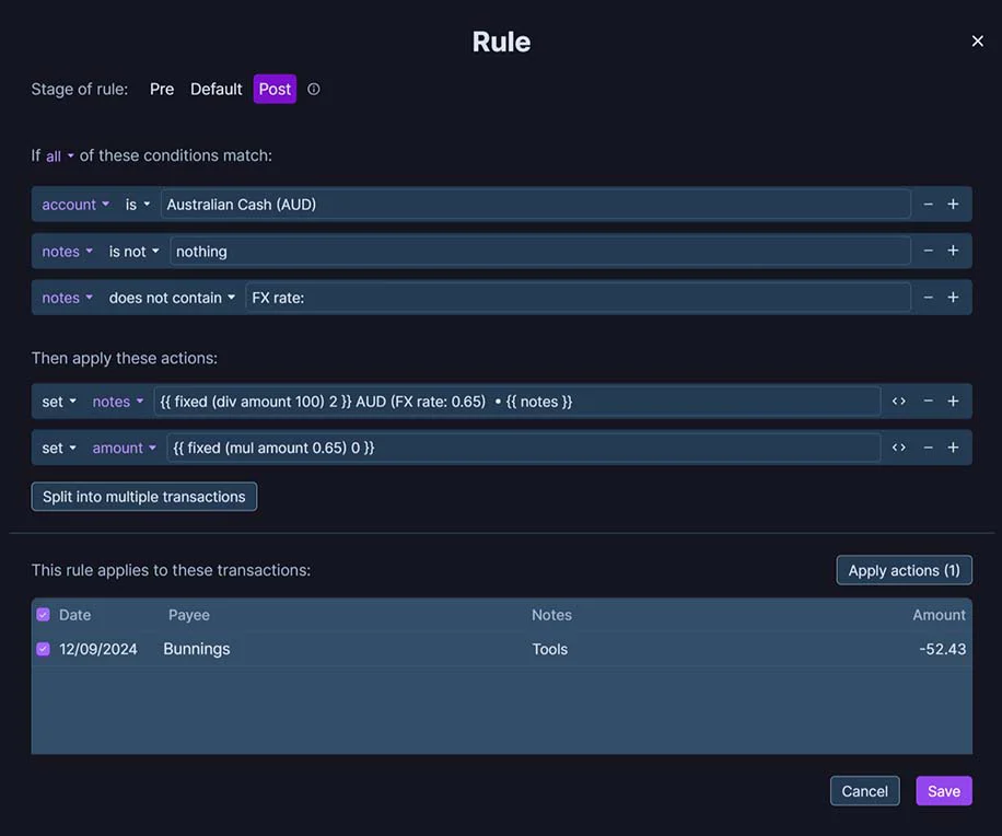 Apply Exchange Rate to Transaction